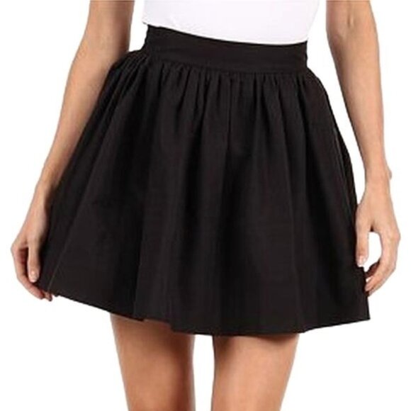 Kate Spade Pleated Coreen Cocktail Black Gold Zipper Mini A-line Skirt 2 XS - Picture 1 of 10